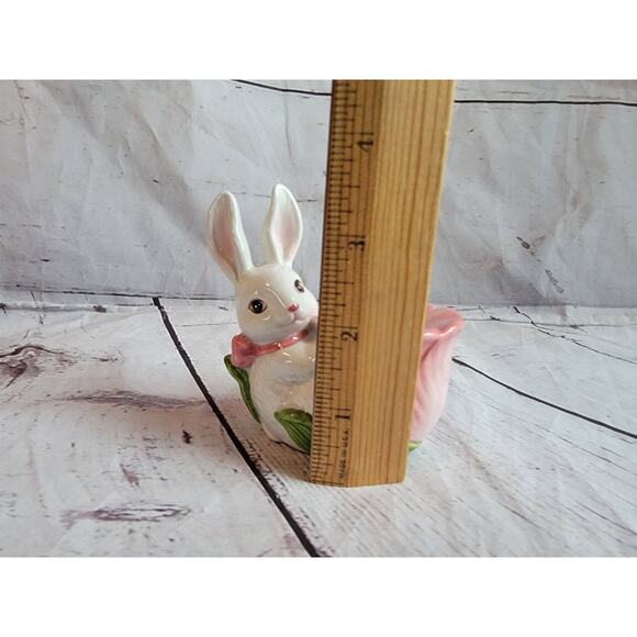 Cheryl Johnson Spring Bunny Rabbit Candel holders flower Vintage 1987 - Picture 5 of 6